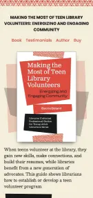 Screenshot of the homepage of https://teenlibraryvolunteersbook.com at mobile size
